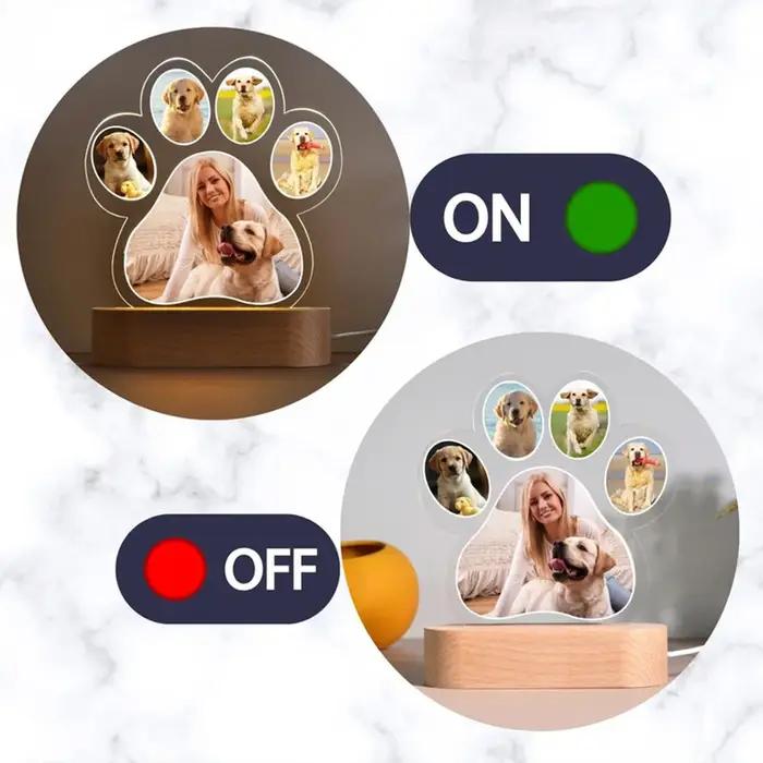 Lampe de nuit personnalisée avec photo d'animal de compagnie