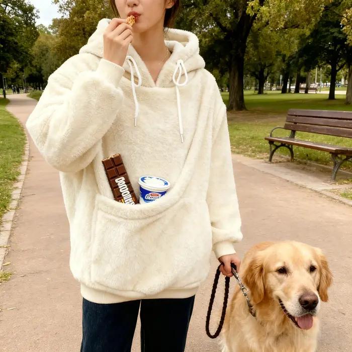 Sweat à capuche porte-animaux pour petits chiens et chats – Sweat-shirt unisexe mains libres