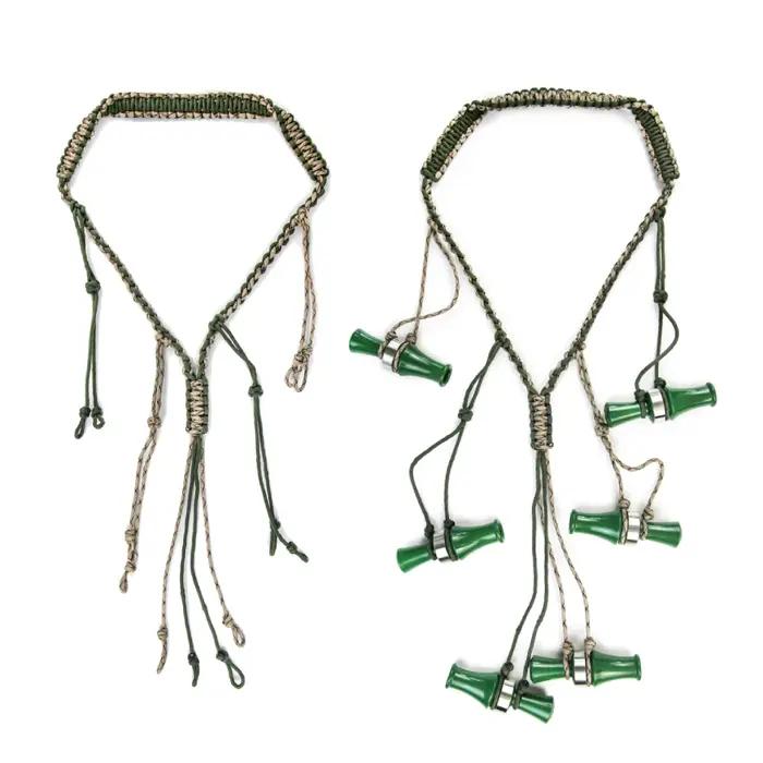 Cordon d'appel de canard réglable 12 anneaux - Lanière tressée pour sifflets - Accessoire de chasse neuf
