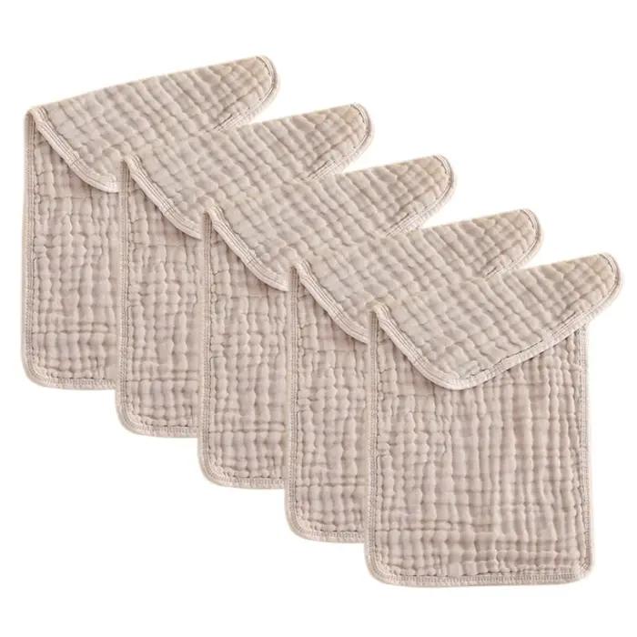 5 pièces 25*50 cm doux absorbant 6 couches coton mousseline bébé rot tissus nouveau-né bave dentition rot serviette bavo