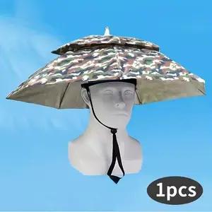 Chapeau parapluie pour la pluie ou le soleil, parapluie de pêche, fournitures de pêche, vêtements de