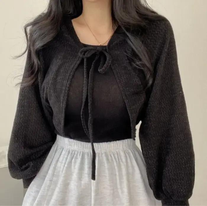 Cardigan blanc fin pour femmes, protection solaire d'été, tricot à lacets, hauts pour dames, Style c