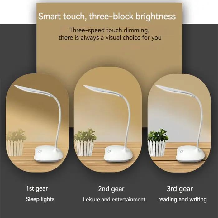 LED lampe de bureau USB charge lampe de chevet étude Protection des yeux 3 niveaux réglage de la lum