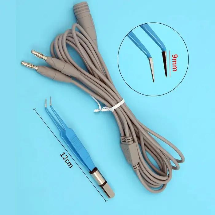 Pince de coagulation bipolaire électrochirurgicale haute fréquence autoclavable avec câble en Silico