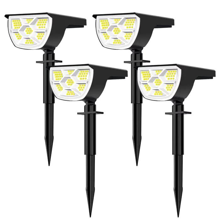 1/2/4 pièces Spot solaire 68/72 LED jardin extérieur solaire paysage projecteurs étanche 3 Modes app