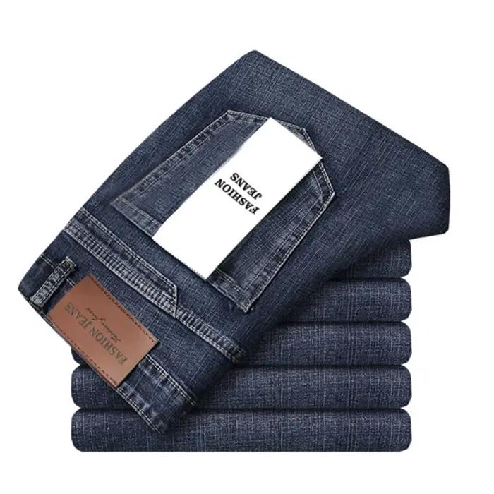 Wthinlee 8 modèles printemps automne affaires jean hommes décontracté droit Stretch mode classique travail Denim pantalo