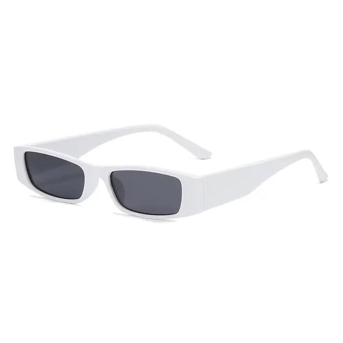 Lunettes de soleil rectangulaires fines femme - Monture narrow frame designer noir tendance UV400