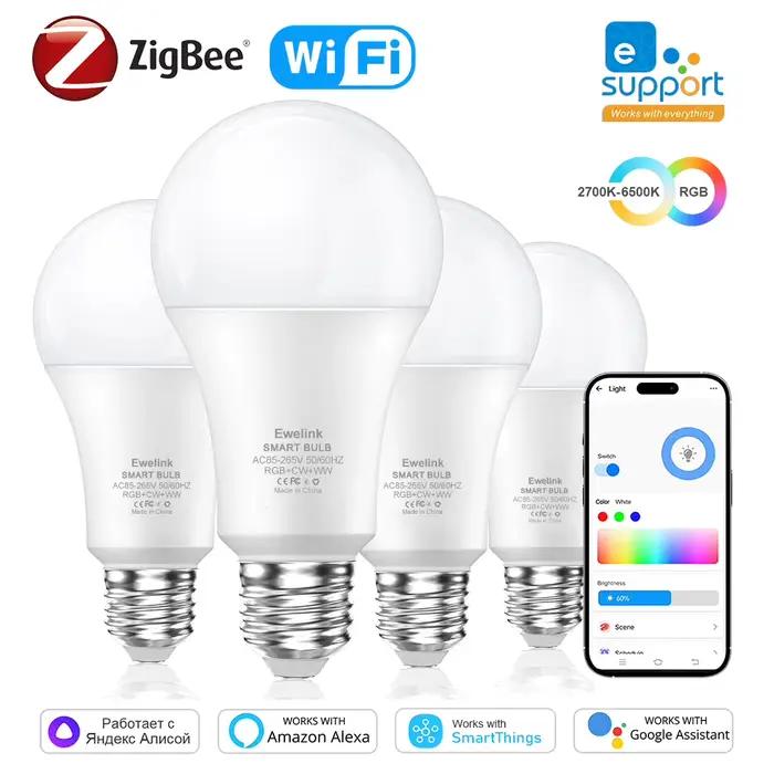 COOLO EWelink WiFi Zigbee ampoule LED intelligente 15W 18W E27 lampe à intensité variable fonctionne