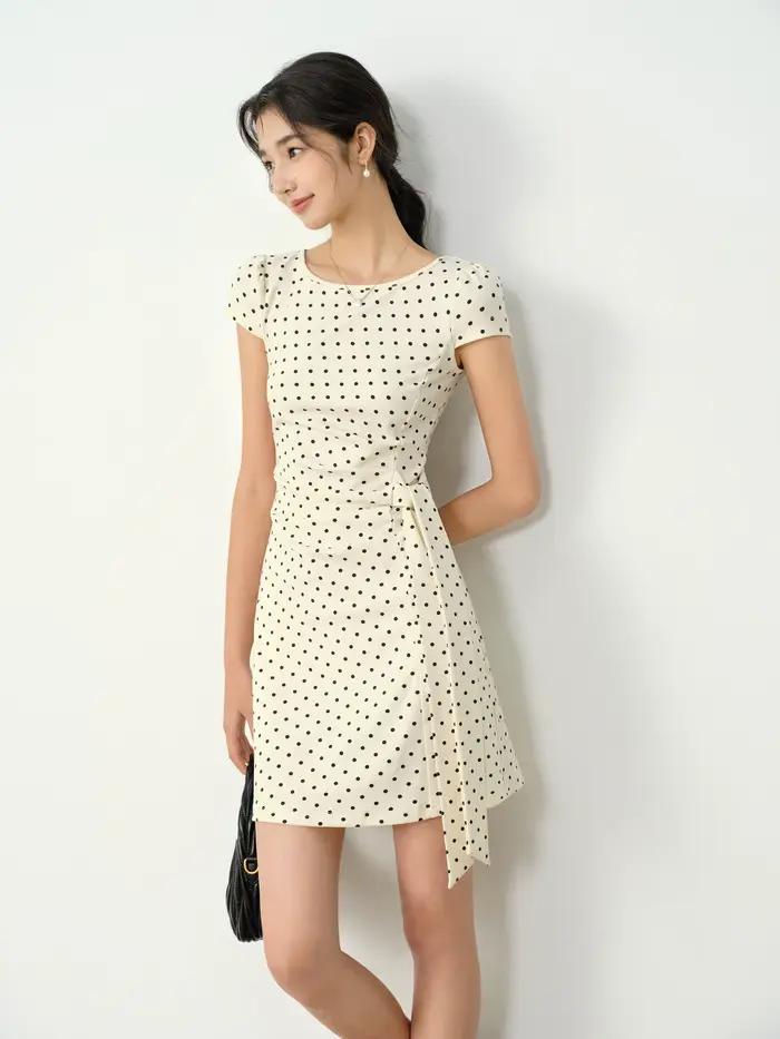 Robe mi-longue française élégante