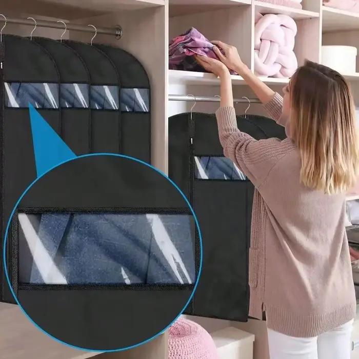 Housses anti-poussière pour vêtements pliables en PVC waterproof multi-usages pour armoire rangement doudoune manteau et vêtements spéciaux