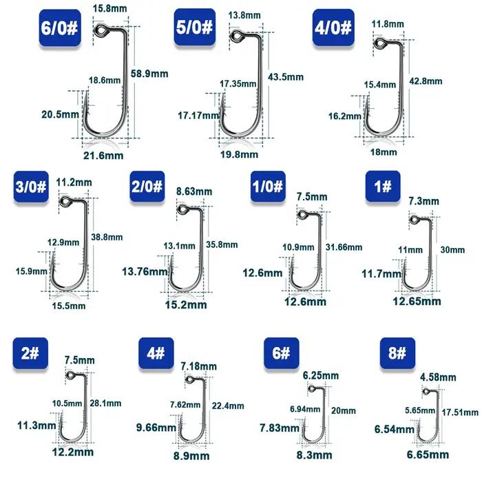 Hameçon de pêche à 90 degrés, 50 à 200 pièces, en acier à haute teneur en carbone, à longue tige, mo
