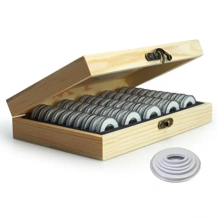 Boîte de protection des pièces commémoratives en bois, ajuste une boîte de collection qui empêche l'