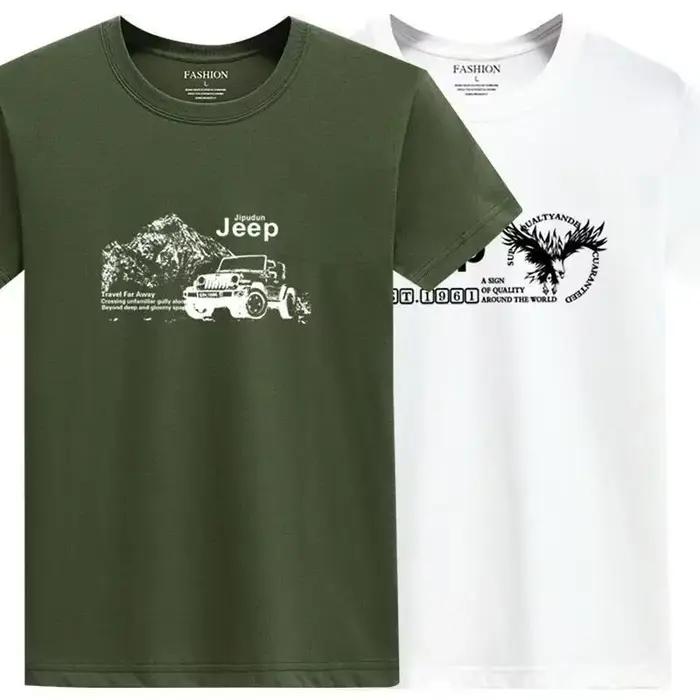 T-shirt Homme Jeep 2026 Nouvelle Collection Haute Qualité Été 100% Coton Épais Imprimé Sport Respira