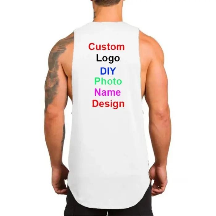 Débardeur personnalisé homme logo image marque entraînement sportif gymnastique musculation fitness gilet sans manches chemise homme多种样式和颜色可供选择,适用于各种运动场合,为您的健身之旅增添一抹独特的风采。