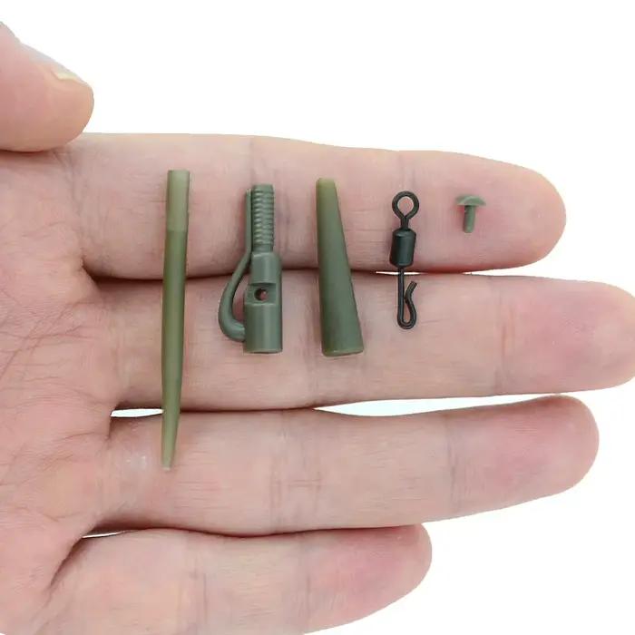Hirisi 40pcs Clips de sécurité pêche carpe émerillons tail rubber manchon Anti-tangle accessoires de