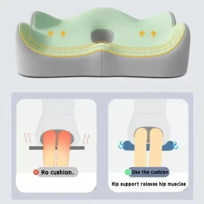 【Coussin de siège de bureau ergonomique】 oreiller de soutien lombaire en mousse à mémoire de forme 3 zones