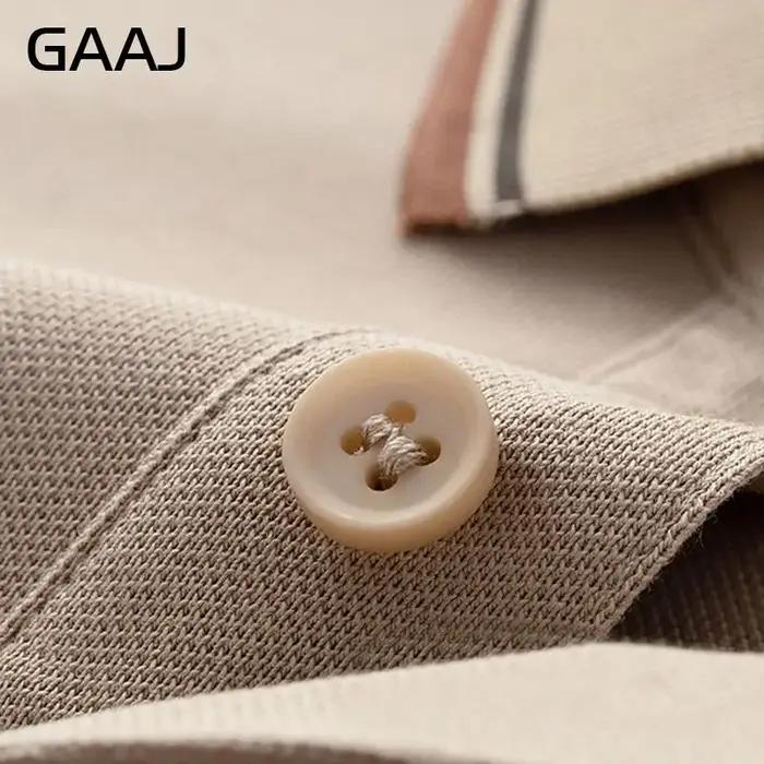 GAAJ-Polo d'affaires pour hommes, hauts de marque décontractés, t-shirt à col rayé, t-shirt en coton de haute qualité, Polo Social, vêtements pour hommes