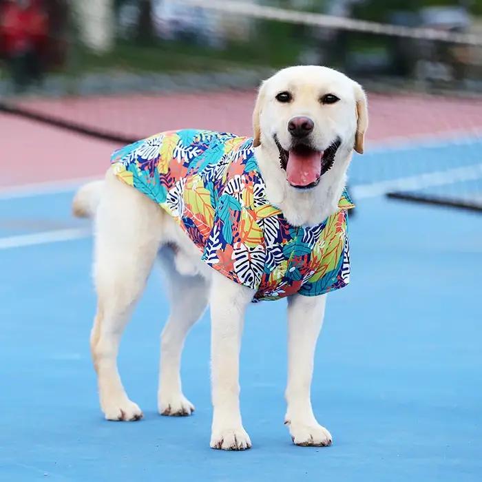 Chemise à fleurs hawaïennes pour grands chiens Teddy Golden Retriever Labrador vêtements de vacances hivernales été ocassions spéciales