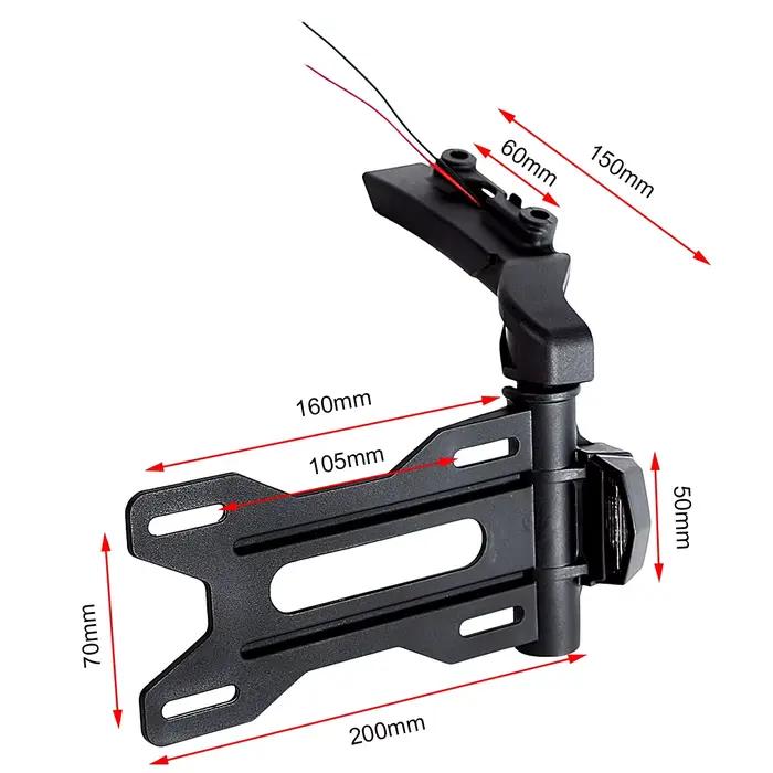 Support de plaque d'immatriculation réglable noir pour moto, pour Indian 2017 – 2023 Scout soixante