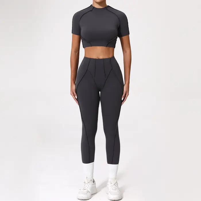 Costume de Yoga 2 pièces pour femmes, ensemble de sport à séchage rapide, survêtement pour course à