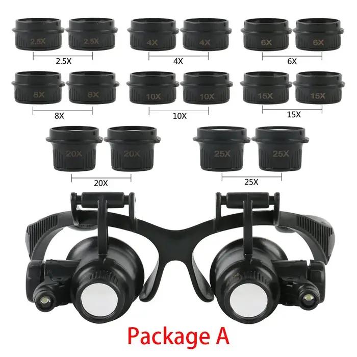 Loupes à bandeau 2, 5x4x6x8x10x15x20x25x