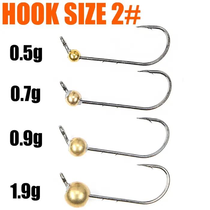B & U 10 pièces Mini Micro Jig tête crochet Rockfish tête exposée crochet barbelé truite doux ver le