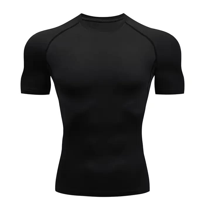 Hommes Compression course t-shirt Fitness serré à manches courtes