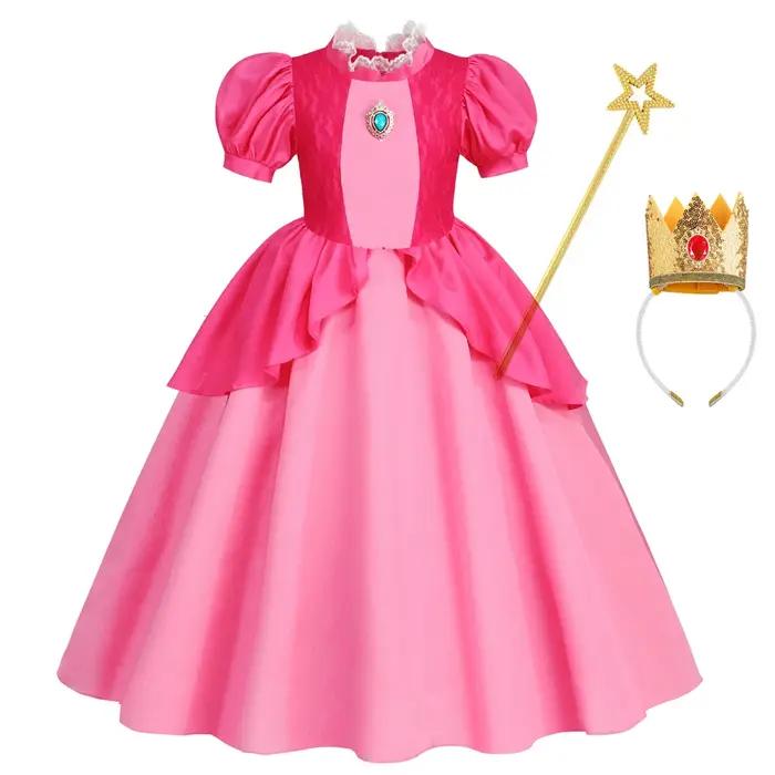 Robe pêche pour filles, modèle européen, polyester, dentelle, patchwork, princesse, Carnaval, Halloween, anniversaire, occasion spéciale