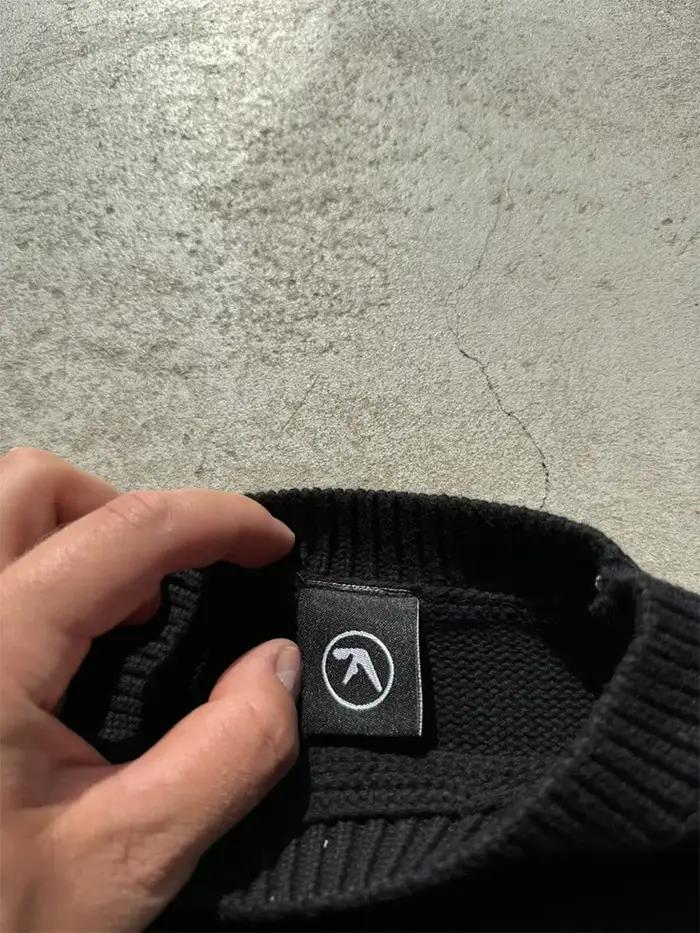 Pull homme Y2K Aphex double tricot surdimensionné pull gothique hiver graphique Streetwear à manches