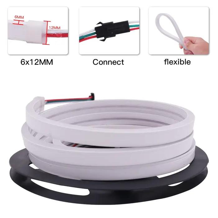 Bande Lumineuse LED Flexible et Adressable, Corde Étanche, 5V, WS2812B, RGB, 60 Diodes/m, 5050