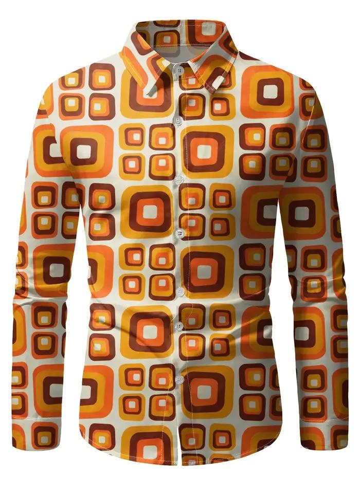 Chemise de soirée disco des années 70 pour hommes des fêtes à thème