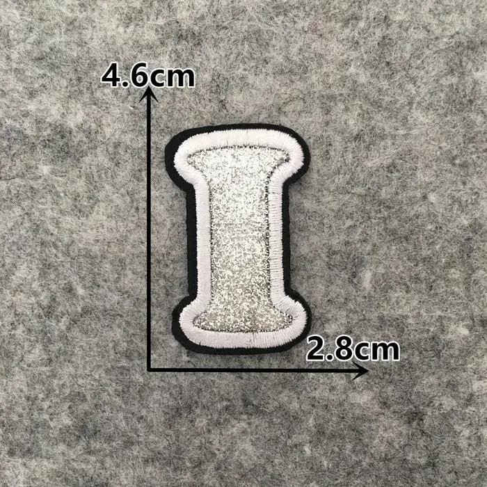 Pâte en tissu brodée de 26 lettres anglaises argentées