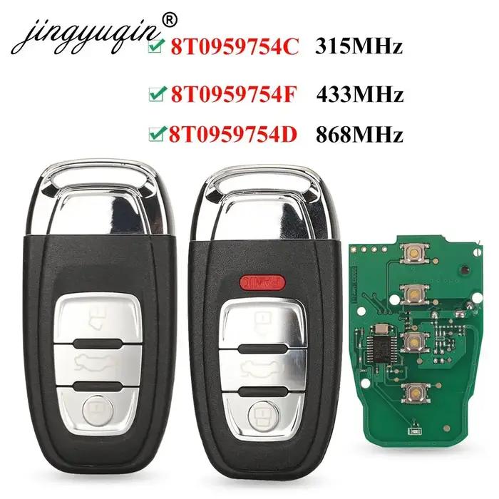 Jingyuqin – clé télécommande intelligente, Semi-clé, 3/4BTN, 315/433/868MHz, 8T0 959 754C, pour Audi