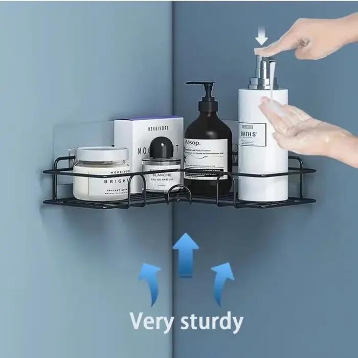 Fournitures de salle de bain étagère murale flottante organisateur en métal chariot
