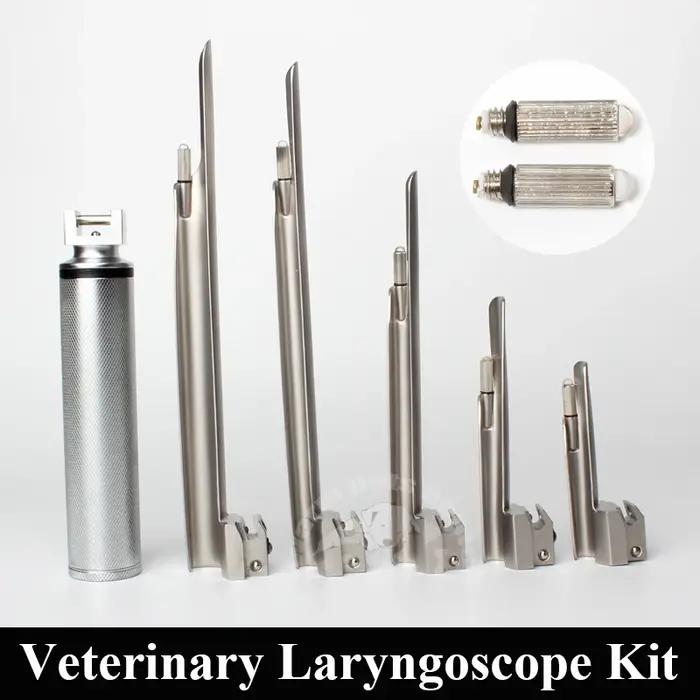 Kit de laryngoscope vétérinaire avec 5 lames pour animaux