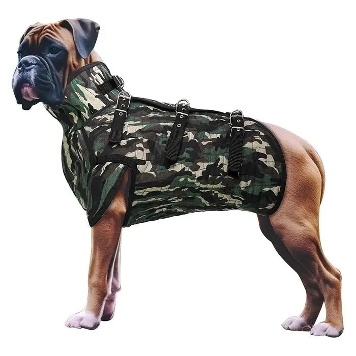 Armure de chien de chasse en lin verte pour protection tout-terrain et toutes les saisons
