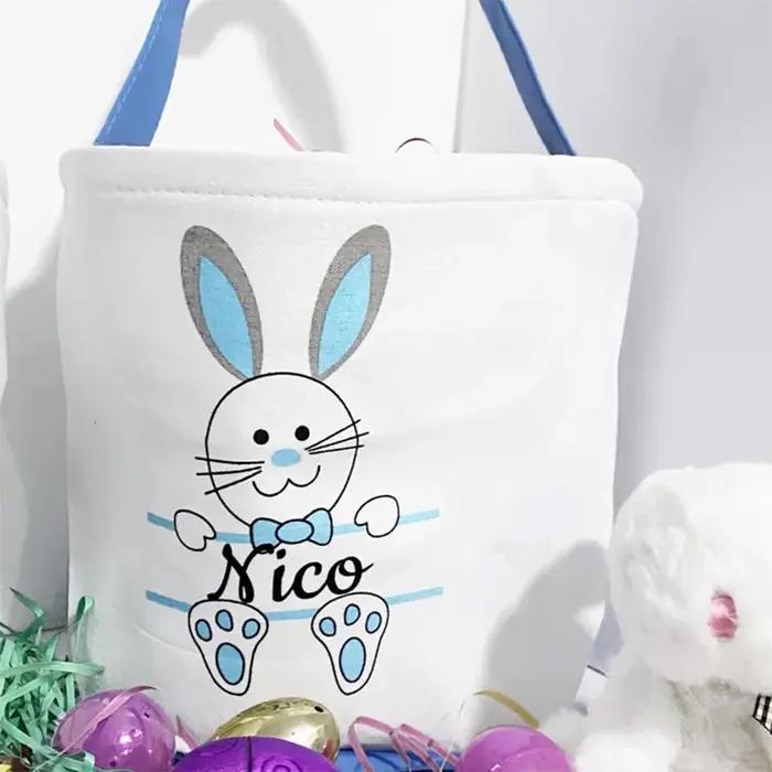 Mir de Surdose d'emoufs Personnalisé avec Nom, Sac de Joyeuses Pâques, Lapin, Lapin, Décoration de Maison de Ferme, Sac Cadeau pour Enfant Garçon et Fille