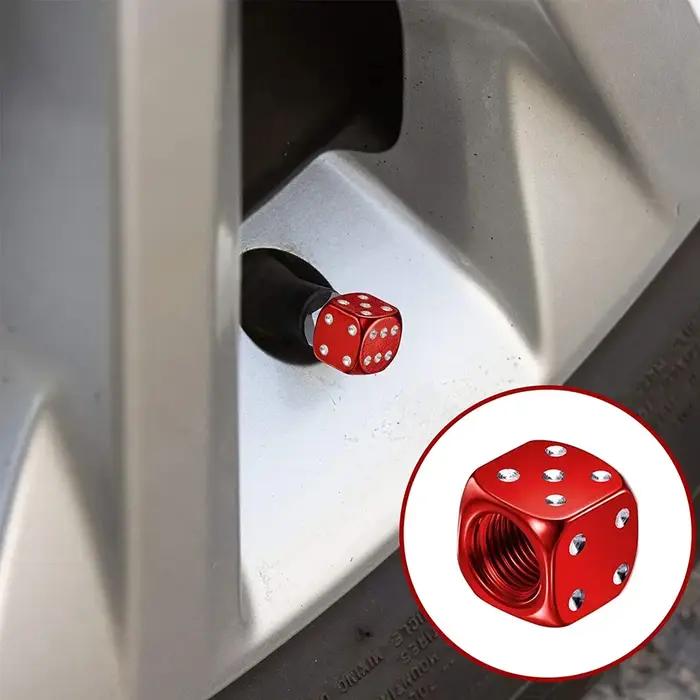 DSYCAR 2/8 pièces bouchons de Valve de pneu en aluminium tige de roue de dés tige de roue de pneu ti