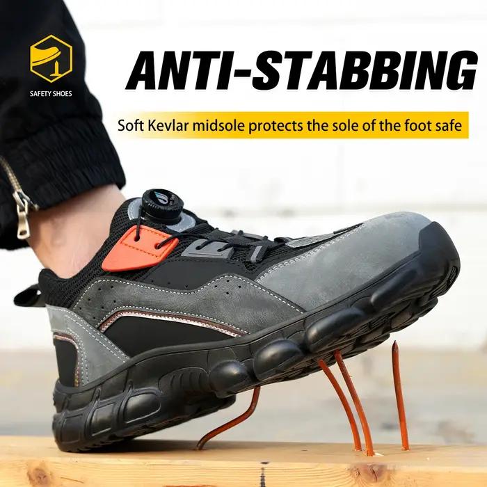 Chaussures de sécurité pour hommes, bottes de protection, baskets à embout d'acier, chaussures décontractées respirantes, chaussures de travail pour hommes pour chantier