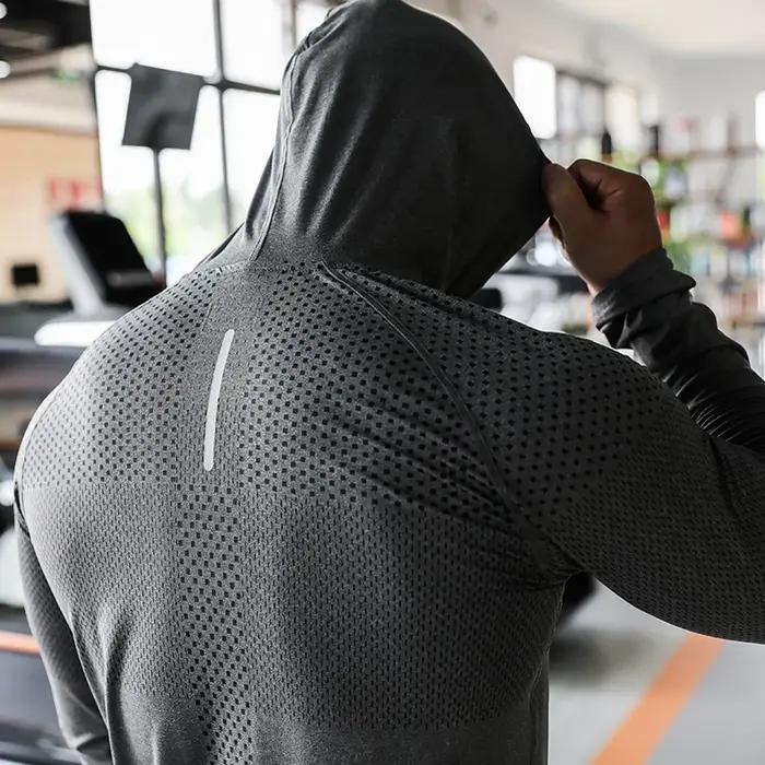 Survêtement de Fitness pour hommes, sweat à capuche de Sport, de course, de jogging, d'entraînement