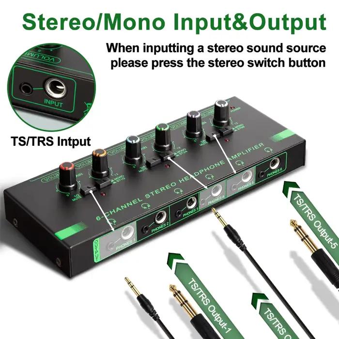 Mini amplificateur de casque Depusheng nouveau amplificateur Audio stéréo Ultra-Compact 4/6 canaux a