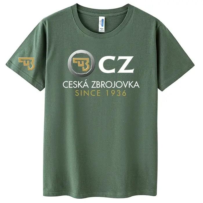 2025 CZ Ceska Zbrojovka armes à feu tchèques T-Shirt hommes hauts été à manches courtes