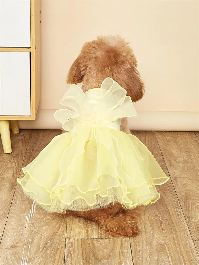 Robes de princesse jaune rose pour chiens