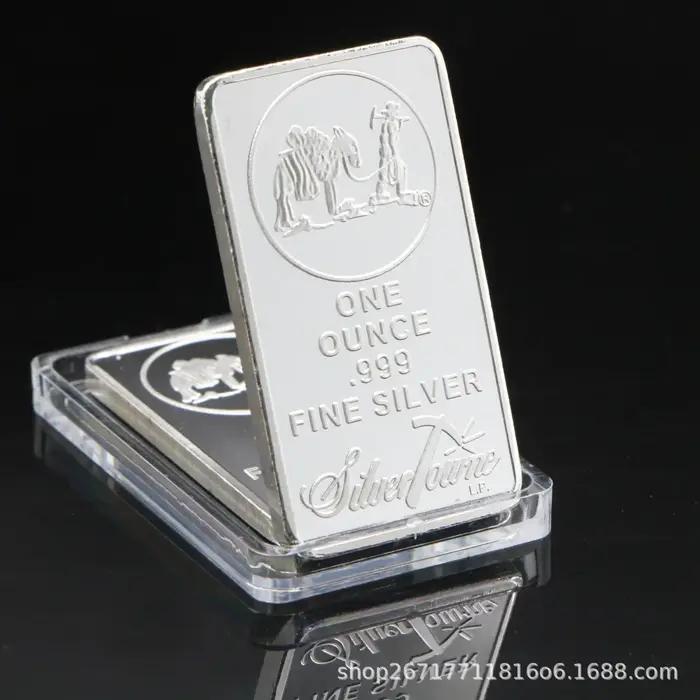 1 pièces divers pays menthe 1 Troy Ounce beaux divers pays argent lingot barre réplique pièces Colle