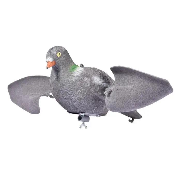 Leurre pigeon à ailes mobiles - Appât de chasse réaliste avec mouvement pour jardin et extérieur