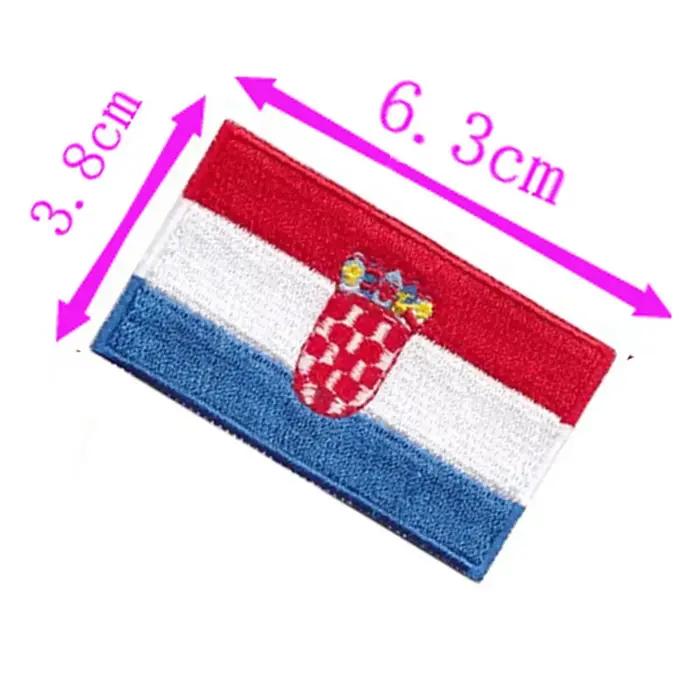 Patch brodé du drapeau de la Croatie, 6,3 cm de large, à coudre ou à repasser