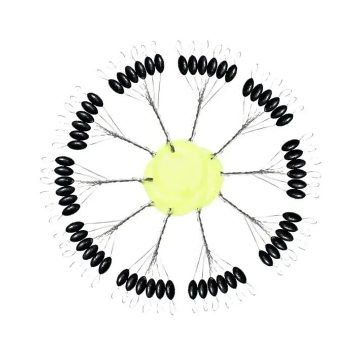Flotteur de pêche en caoutchouc pour carpe de mer, bouchon narnoir, 60 pièces/10 groupes