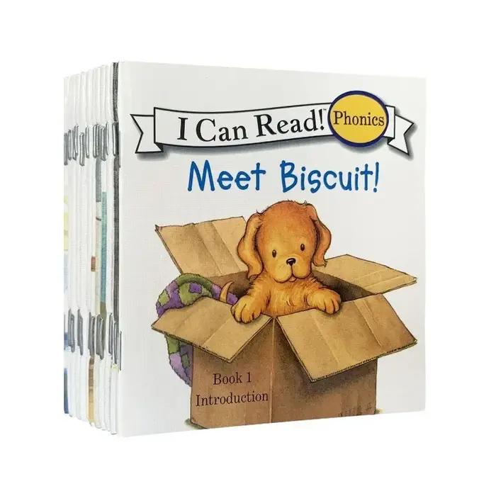 Livre d'images de la série Biscuit Dog pour enfants, dessin animé anglais, nettoyage des enfants, apprendre les enfants, livre de lecture, 12 nettoyages par ensemble