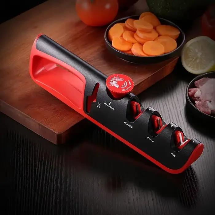 Affûteur de couteaux 4-en-1 réglable en carbure de tungstène pour tous types de couteaux et ciseaux, occasion quotidienne et cadeau pour cuisiniers passionnés