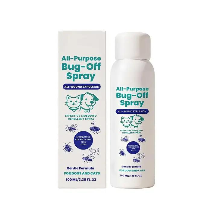 Spray répulsif anti-insectes pour animaux de compagnie, doux, non irritant, prévient les puces, les